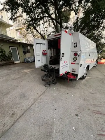 Magnet Plumbing service vehicle on-site for Sewer Line Repair in West Arcadia